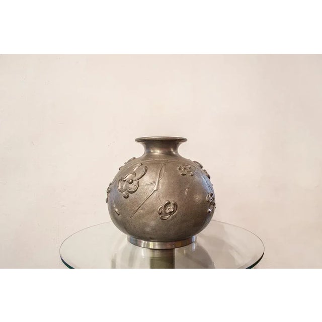 Metal Perot Vase with Floral Decoration, Italy, 1970s For Sale - Image 7 of 7