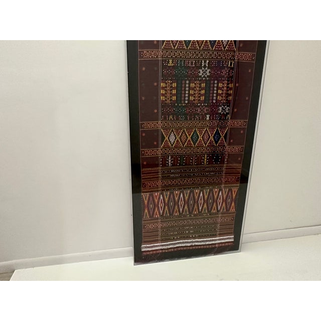 Monumental Framed in Lucite Antique Textile From Afganistan For Sale - Image 4 of 10