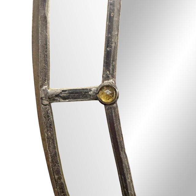 Pair of Early 19th Century French Charles X Oval Leaded Mirrors For Sale - Image 9 of 13