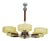 Art Deco Chrome and Walnut Chandelier, Czechoslovakia, 1930s For Sale