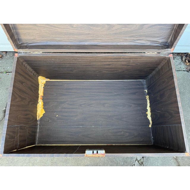 Vintage Wooden Hope Chest W/ Yale Lock – Solid Wood Blanket Chest on Casters For Sale - Image 17 of 17