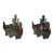 Pair of Mid Century Italian Brutalist Blackened Iron & Geometric Multi Colored Murano Glass Sconces For Sale