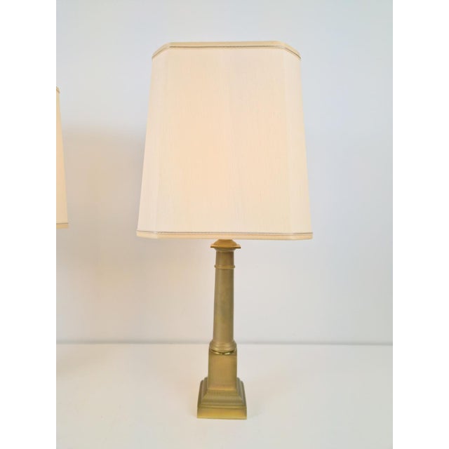 Neoclassical Empire Brass Table Lamp, France, 1960, Set of 2 For Sale - Image 9 of 17