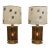 1960s Mid Century Modern Amber Glass Flickering Lamp Set of Two With Shades - a Pair For Sale