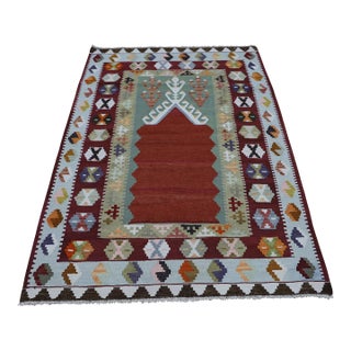 1960s Traditional Handmade Turkish Oushak Kilim Rug For Sale
