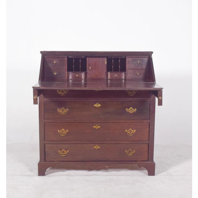 Antique Portuguese Paper Chest of Drawers in Dark Wood For Sale - Image 5 of 10