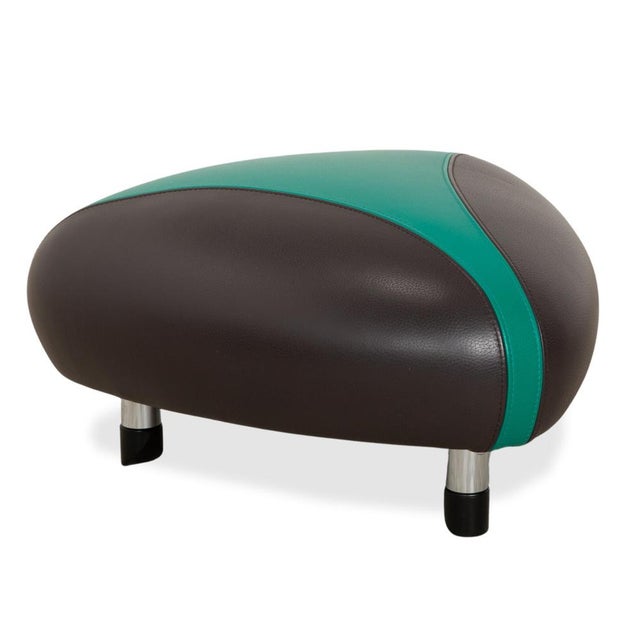 Set of Pallone Leather Chair with Ottoman from Leolux For Sale - Image 5 of 18