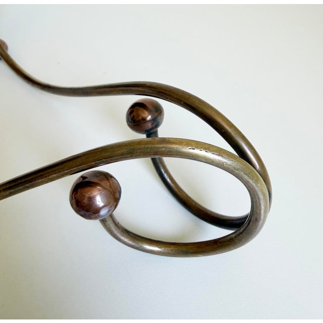 Brass 1960s Los Castillos-Style Modernist Brass & Copper Candle Holders - A Pair For Sale - Image 8 of 12