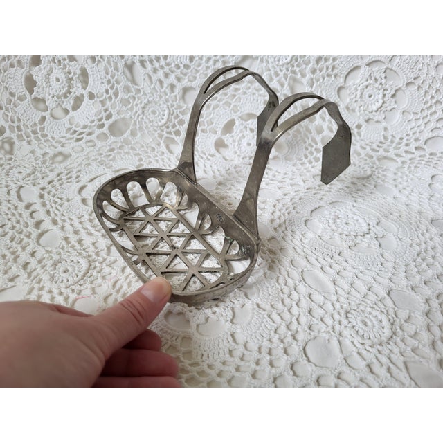 Metal Early 1900s Chrome Clawfoot Bath Soap Dish With Hook For Sale - Image 7 of 7