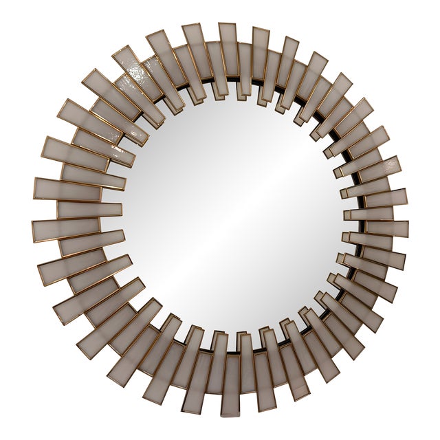 Sagebrook White Marble Tiled Mirror For Sale