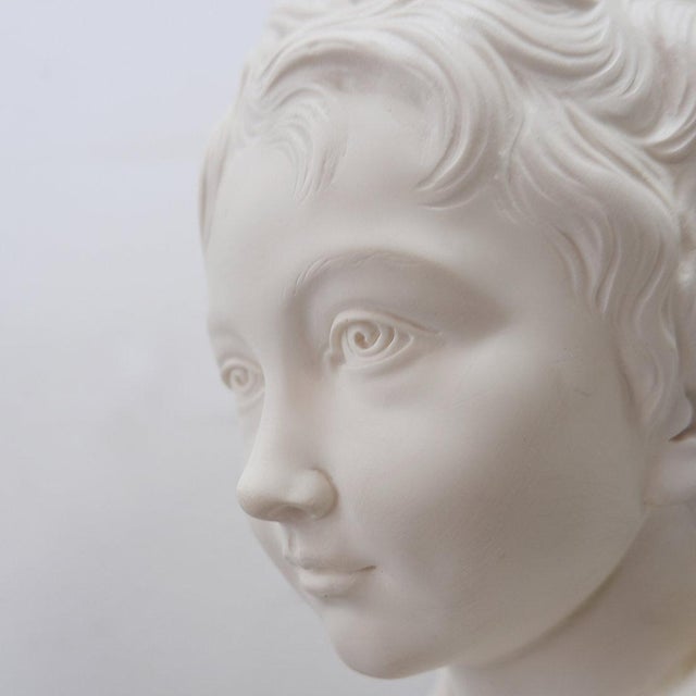 Jean-Antoine Houdon, Bust of Alexandre Brongniart, 1970s, Porcelain & Alabaster For Sale - Image 16 of 18
