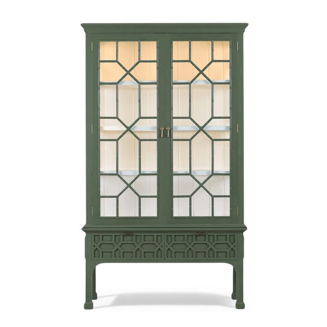 English Chippendale Style Two-Door China Cabinet For Sale - Image 3 of 14