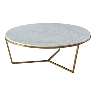 Modern Marble Top Cocktail Table For Sale