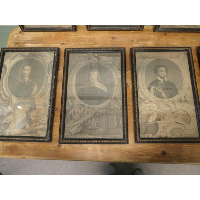 Jacobus Houbraken, Portrait Composition, Engravings, Framed, Set of 12 For Sale - Image 5 of 8