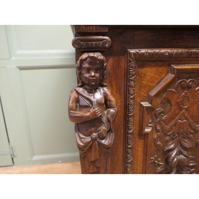 Green Man Carved Oak Cupboard For Sale - Image 6 of 8