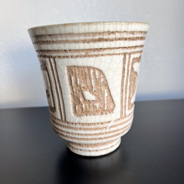 Italian Modernist Glazed Art Pottery Small Planter Pot For Sale - Image 4 of 10
