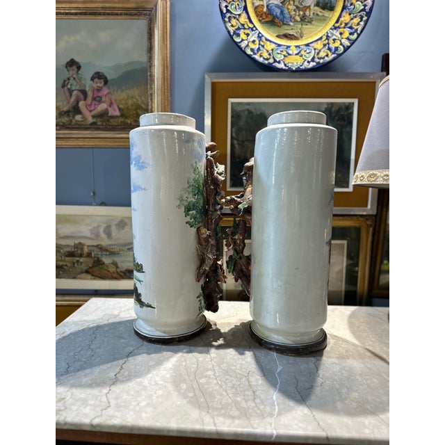 Barbotine Vase, 1890s, Set of 2 For Sale - Image 9 of 10