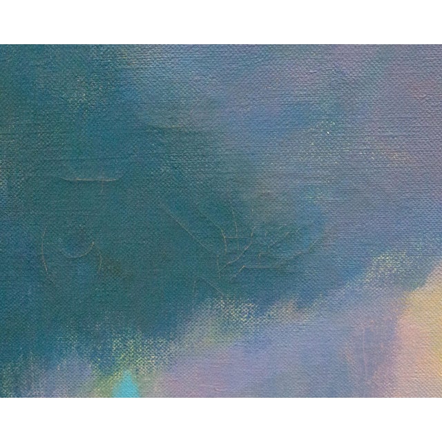 Signed “Moon Flower” Abstract Oil on Canvas Painting by Martin Friedman For Sale - Image 9 of 12