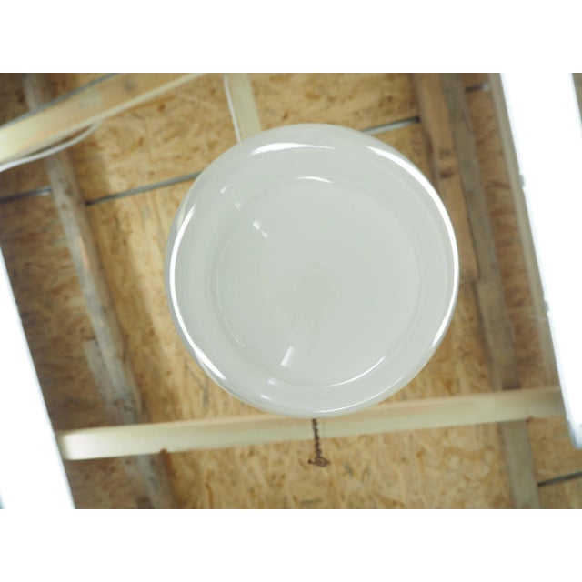 Mid-Century Glass and White Bakelite Chandelier, Czechoslovakia, 1960s For Sale - Image 9 of 13