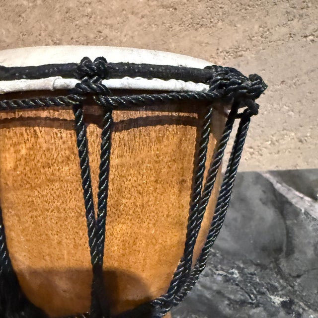 Djembe Drum Rope Tuned Goatskin Goblet Drum West Africa Music Instrument For Sale - Image 4 of 10