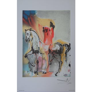 Salvador Dali, The Horses, The Christian Knight, Signed Lithograph For Sale