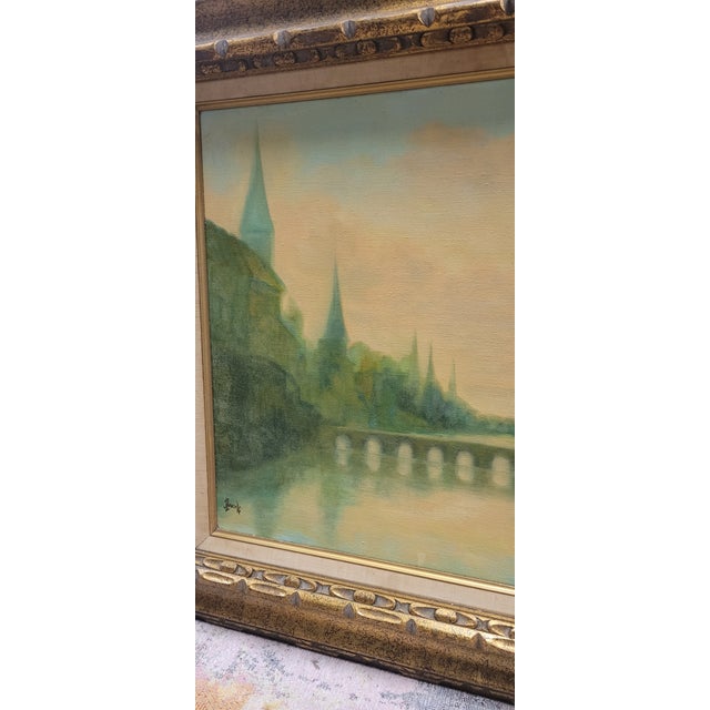 Pistachio Fine 1960 Oil Painting For Sale - Image 8 of 10