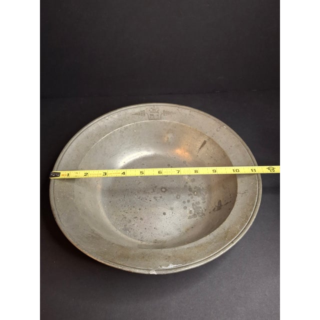18th C German Pewter Judaica Passover Seder Basin Hebrew Engraved Christie's 11" For Sale - Image 13 of 14