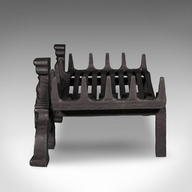Late 19th Century Antique Fireplace Hearth Set, English, Fire Basket, Andirons, Victorian, c.1870 For Sale - Image 5 of 10