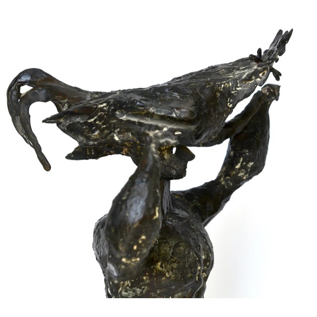 Luciano Minguzzi Bronze 'Uomo Con Gallo' 1950s For Sale - Image 4 of 10