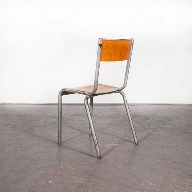 1950's French Mullca Silver Stacking Dining Chairs - Good Quantities Available. - Set Of Four One of our most favourite...