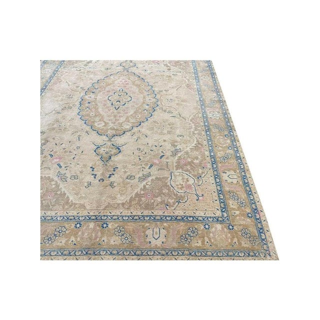 Transitional 1950s Old Persian Tabriz Area Rug 8 X 12 For Sale - Image 3 of 12
