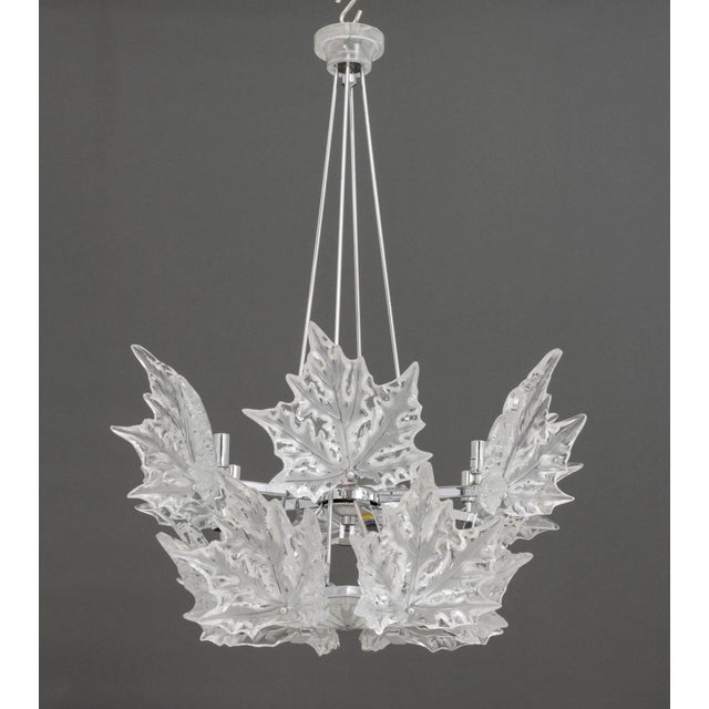 Contemporary Lalique Champs-Elysees Two-Tier Chandelier For Sale - Image 3 of 18