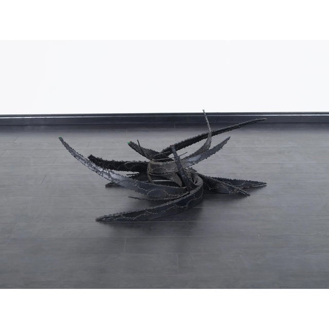 Metal Mid-Century Modern "Swirl" Glass Coffee Table by Daniel Gluck For Sale - Image 7 of 9