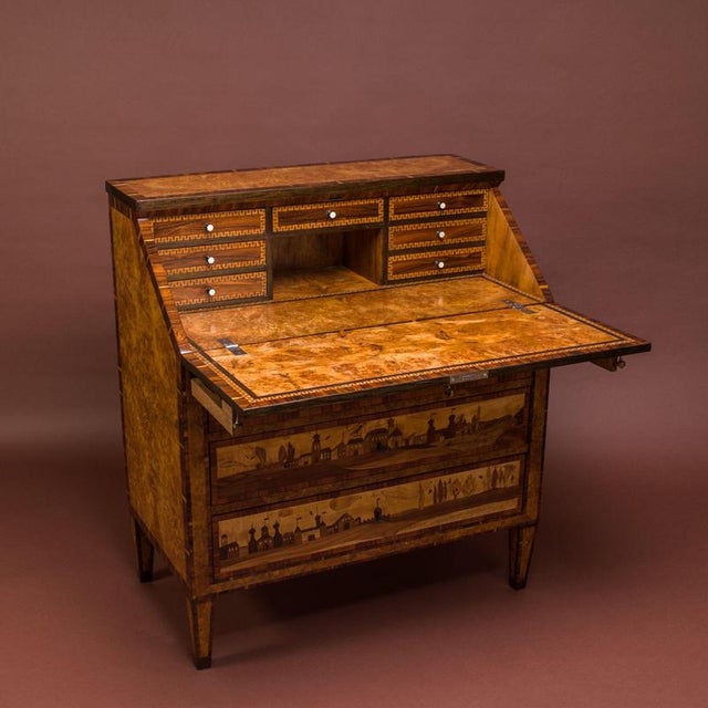 Neoclassical Writing Desk with Marquetry, 1826 For Sale - Image 3 of 18