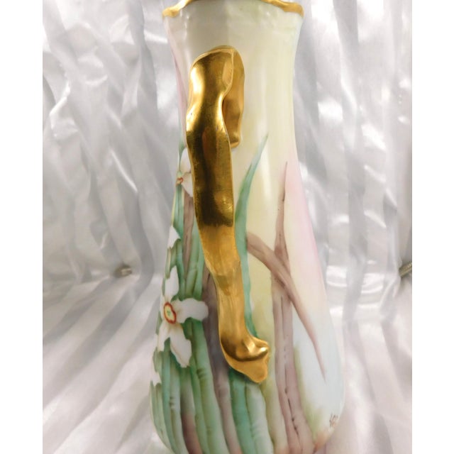 1900 - 1909 1990s Jean Pouyat Limoges Signed Chocolate Pot Set With Hand Painted Daffodils For Sale - Image 5 of 18