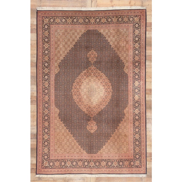 Mid 20th Century Vintage Persian Mahi Tabriz Rug - 06'08 X 10'00 For Sale - Image 9 of 9