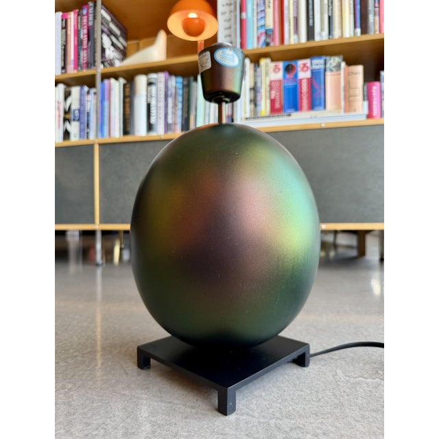 2000 - 2009 Vintage Fine Art Lamps Iridescent Metal Spherical Table Lamp Dimmer For Sale - Image 5 of 15