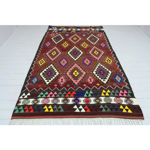 Mid 20th Century Turkish Kilim Rug-5′5″ × 9′4″ For Sale - Image 13 of 13