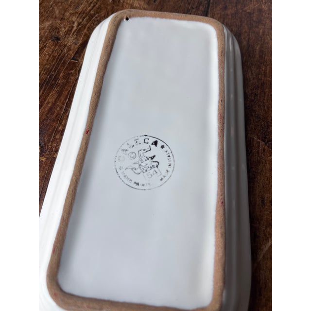1990s Caleca Leaf Pattern Made in Italy Butter Dish With Lid For Sale - Image 10 of 11