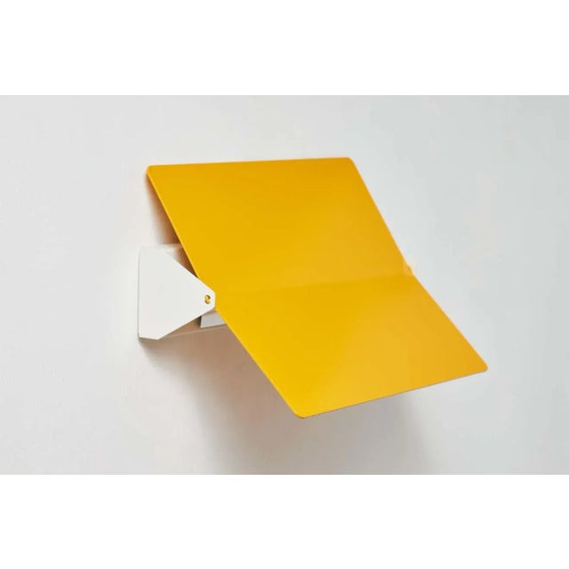 Yellow Large Charlotte Perriand 'Applique à Volet Pivotant Plié' Wall Light in Yellow For Sale - Image 8 of 12