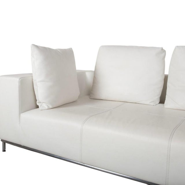 Modern Granada Corner Sofa in Cream Leather from La Nuova Casa For Sale - Image 3 of 15