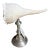 Celestial Meets the Sea Shell Topped Pewter Candlestick-Coastal Art Sculpture For Sale
