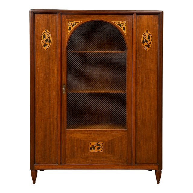 Art Nouveau Bookcase with Stylized Floral Motifs, 1900s For Sale