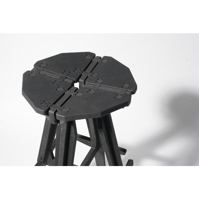 Black Stack Barstool in Charcoal Black by Konstantin Achkov for Lock For Sale - Image 8 of 15