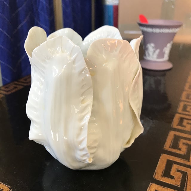 Ceramic Ted Muehling Nymphenburg White Porcelain Tulip Votive For Sale - Image 7 of 7