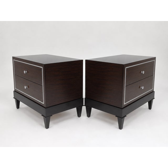 Mid-Century Modern Mid Century Modern Nightstands W/Custom Zembrano Finish For Sale - Image 3 of 4