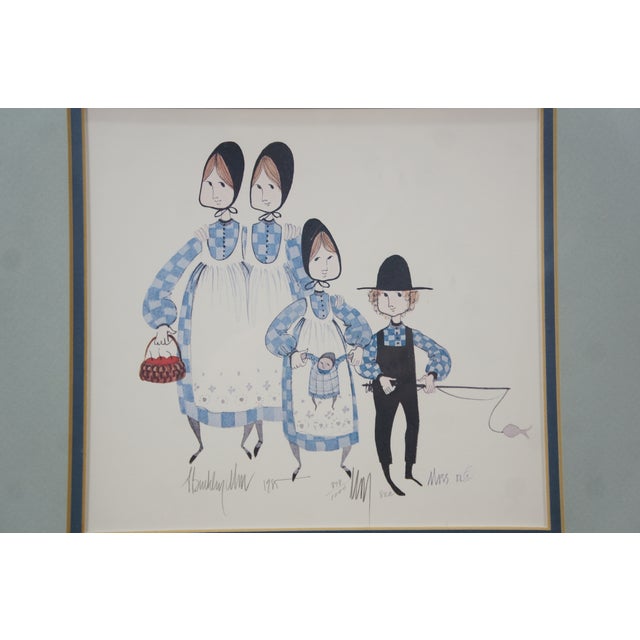 1980s P. Buckley Moss 1982 My Sisters Amish Family Children Print 13" For Sale - Image 5 of 11