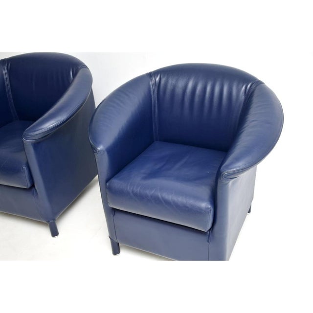 Blue Vintage Leather Chairs from Wittmann, 1980, Set of 2 For Sale - Image 8 of 9