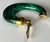 1970s Malachite and 14k Yellow Gold Elongated Hoop Earrings, a Pair - For Sale - Image 4 of 8