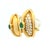 Vintage 18k Yellow Gold Diamond and Emerald Cabochon Clip-on Earrings, Pair For Sale - Image 9 of 13